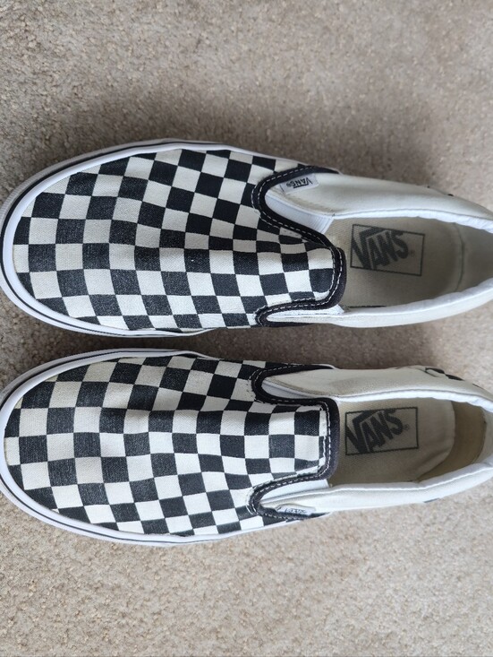 Vans Other - VANS Checkerboard Women's Size 9 Men's Sz 7.5 Slip-On Skate Shoe White Black